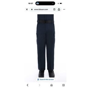NWT Blauer Cargo Pant Uniform Side Pocket Rayon Blend Trouser, Dark Navy, Reg 33